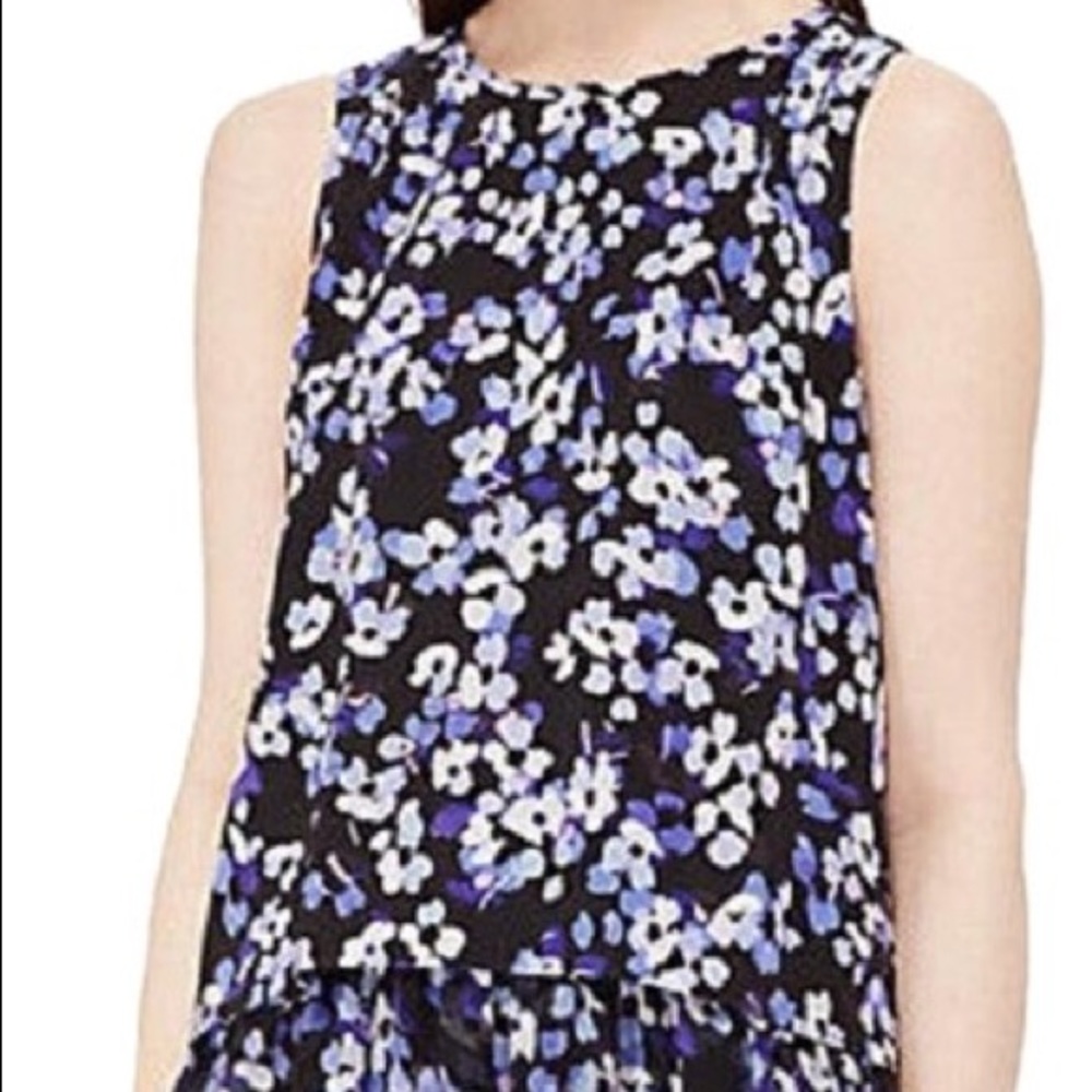 Kate Spade black and lilac floral top